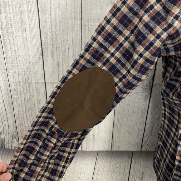 J. Crew Mens XL Multicolor Check Suede Elbow Long Sleeve Button-Up Flannel Shirt - Picture 6 of 8